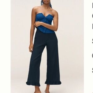 THE COLETTE MAGIC FABRIC RUFFLE-HEM CROP WIDE-LEG PANTS BY MAEVE size 24